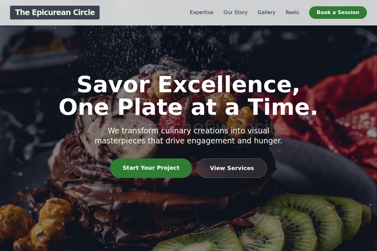 Menu Food Styling